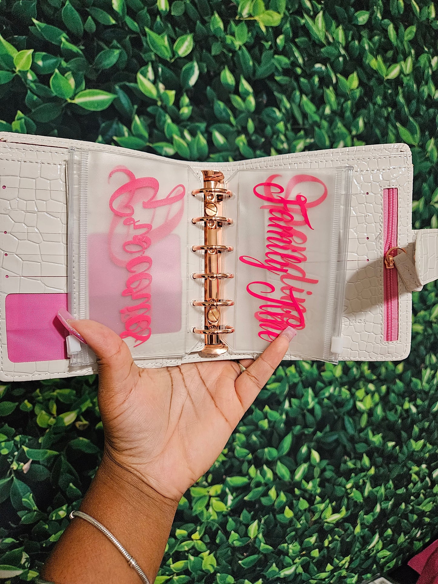 Cash Me Out | Luxe Wallet - Snow White (Pink Glam)